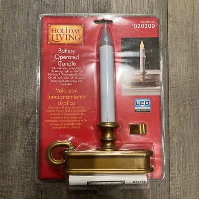 Holiday Living Candle Flickering Battery Operates Windowsill Table New - Image 1 of 4