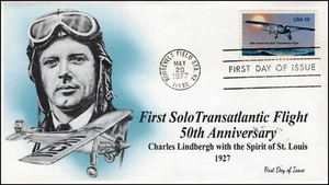 AO-1710,1977, First Solo Transatlantic Flight, Add-on Cachet, FDC, SC 1710,  - Picture 1 of 1