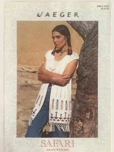 JAEGAR SAFARI ARAN WEIGHT NAVAJO WAISTCOAT KNITTING PATTERN - Picture 1 of 1