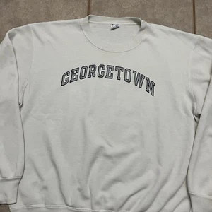 Vintage 80s Georgetown Hoyas Champion White Sweatshirt Men’s XL 50/50 USA Rare - Picture 1 of 7