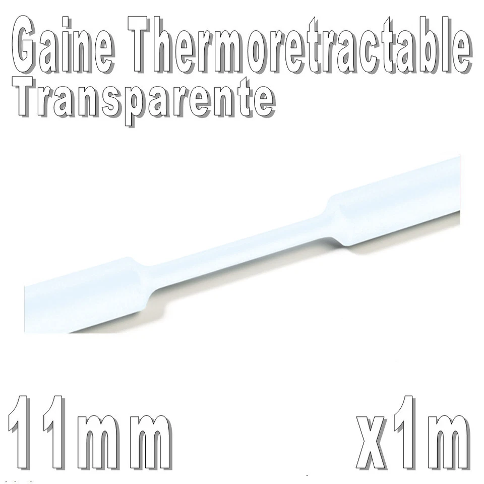 WOER Gaine Thermo Rétractable 2:1 - Diam. 11 mm - Transparente - 1m