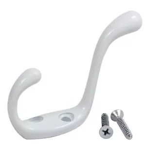 Gancho de abrigo de alta resistencia Rok Hardware, 3-1/2", blanco - Imagen 1 de 4