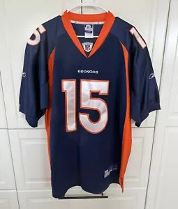 NFL Brandon Marshall 15 DENVER BONCOS Blue-Orange Football Jersey Size 52 Reebok - Picture 1 of 5