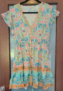 Arnhem Mini Dress size 10 Aqua Blue Floral - Picture 1 of 6