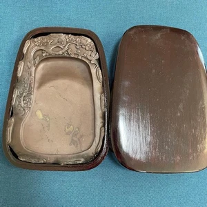 Pietra inchiostro fiore di prugna intaglio vintage Suzuri Sumi calligrafia strumento shuji shodo - Foto 1 di 6