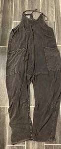 Mono Free People M Lavado Negro Boho Lagenlook Suelto Movimiento FP Hot Shot - Imagen 1 de 6