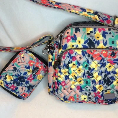 LUG Can Can Wild Flowers Small Crossbody purse & matching Splits wallet - Image 1 of 4