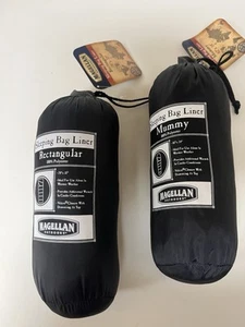 Magellan Sleeping Bag Liners 1 Rectangular And 1 Mummy Both NIP - Picture 1 of 3
