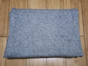 Oversized Banana Republic Wool Cashmere 74 X 14 Scarf Grey Knit Sparkle Bling - Picture 1 of 5
