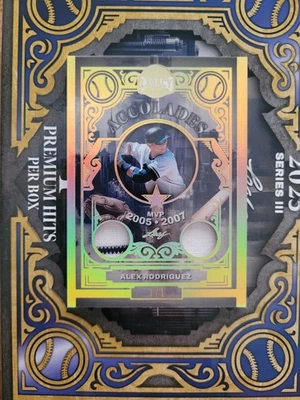 2025 LEAF BRONX LEGACY ALEX RODRIGUEZ ACCOLADES DUAL JERSEY SPECTRUM RAINBOW 1/1 - Image 1 of 2