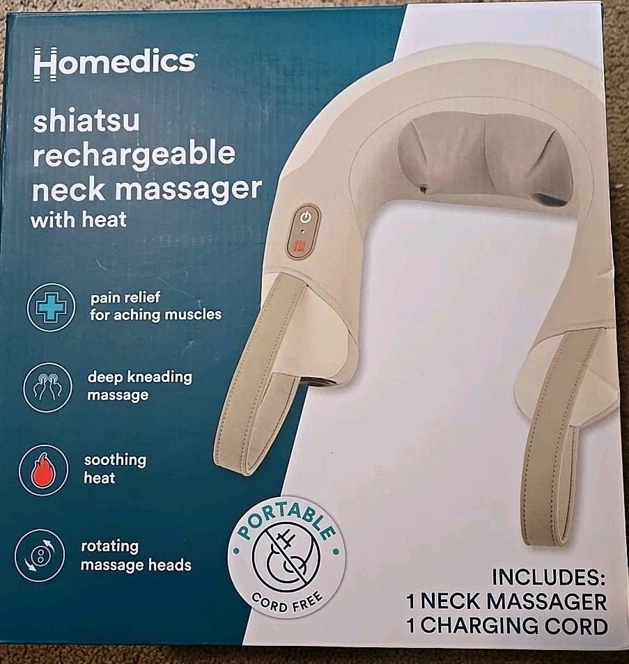 Homedics Shiatsu Cordless Rechargeable Neck Massager w Heat