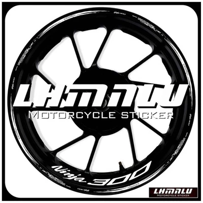 For Kawasaki NINJA300 17 inch Waterproof Decal Wheel Reflective RIM Stickers #07 Foto 1 de 4
