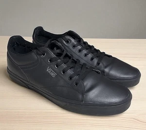 Vans Unisex Black Leather Seldon Lace Up Skate Shoes Sz Men’s 13 - Picture 1 of 6