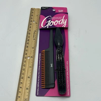 NUEVO Cepillo de borde de cerdas de jabalí natural Goody con peine de dientes de varias capas Foto 1 de 4