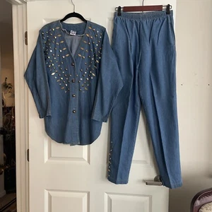 VTG BINGO! BINGO! Ladies EMBELLISHED Pant SUIT RARE SZ S Hardly Worn. - Picture 1 of 18