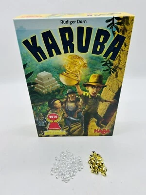 Karuba Board Game Extra Plastic Crystals & Gold Nuggets Made in Germany Haba - Image 1 of 4