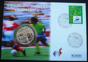 Numis Letter France Football World Cup 1998 Coin 10 F. 900 Silver PP Started - Picture 1 of 3
