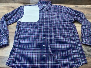 Stinson Cotton Shooting Shirt Men’s Large Embroidered Dog Long Sleeve NWT - Picture 1 of 7