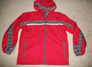 GUC! BOYS SIZE 14 16 COLUMBIA RED, WHITE & GRAY LIGHTWEIGHT HOODED JACKET 6279 - Picture 1 of 5