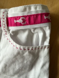 Janie and Jack white shorts with Lobster Belt. Vintage!!! Sz 5 yrs. Pink Label - Picture 1 of 3