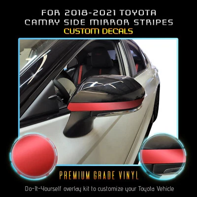 Decalque sobreposição de listras espelhadas laterais vinil metálico acetinado para Toyota Camry 2018-2021 - Imagem 1 de 4