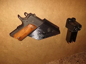 Holster Mount Fits 1911 (R) AND 2X MAGAZINES- Gun Rack Wall Mount 1911 MOUNT - Picture 1 of 6