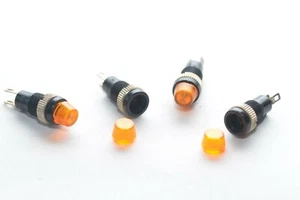 4x RAFI Signalleuchte mit Lampenfassung + Blende Typ 1.66.001, orange, W2 x 4.6d - Bild 1 von 5