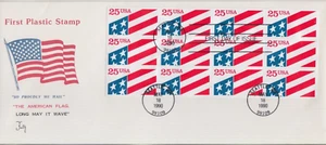 1990 #2475 25c PLASTIC FLAG BOOKLET PANE ON OVERSIZE FDC w FAITH CACHET GEM! - Picture 1 of 1