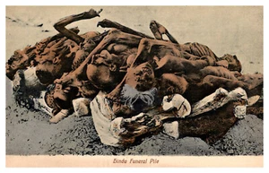 INDIA HINDU FUNERAL PILE OLD POSTCARD - Picture 1 of 2