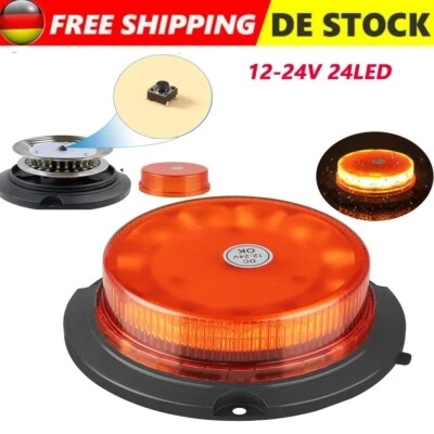 24LED Rundumleuchte 12V/24V Volt Magnet Warnleuchte Blinklicht Traktor Anhänger - Bild 1 von 4