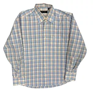 Camisa de vestir vintage Giorgia Armani colorida patrón a cuadros manga larga grande - Imagen 1 de 8