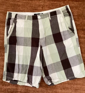 Pantalones cortos a cuadros Op Ocean Pacific para hombre talla Algodón informal para exteriores 38 marrón/verde - Imagen 1 de 6