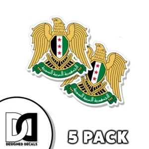 Calcomanías autoadhesivas autoadhesivas escudo de armas de Siria de 3 pulgadas bandera siria 5pk - Imagen 1 de 3