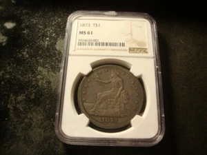 1873 NGC MS61 Trade Silver Dollar Premium Coin Dollar SLABZ - Bild 1 von 4