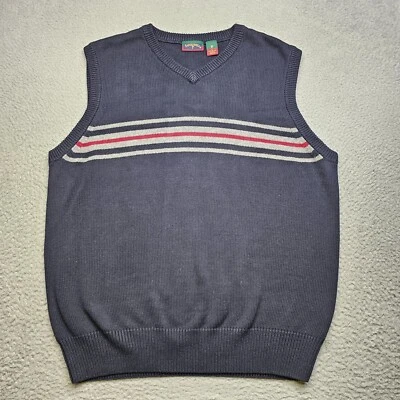 Saddlebred Sweater Vest Adult Large Blue Cotton Sleeveless V Neck Mens - Image 1 of 4