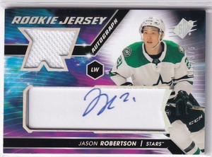 2020-21 UD SPX Hockey Rookie Jersey Auto Jason Robertson #011/375