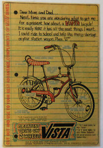 1974 bicycle ad ~ VISTA TORINO 300 ~ Dear Mom And Dad