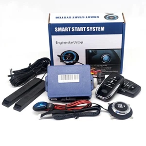 Car Alarm Push One Button Auto Start Stop Keyless Smart Key Remote Start Kit - Picture 1 of 32