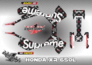 HONDA XR 650L XR650 CUSTSTOM GRAPHICS KIT GRAFICAS DECAL Supreme Dark - Bild 1 von 1