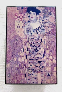 GUSTAV KLIMT LACKIERTES SCHARNIER und GEFÜTTERTES SCHMUCKKÄSTCHEN "DIE FRAU in GOLD" Portrait - Bild 1 von 13