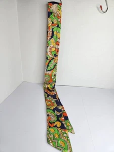 Vintage 70er 80er Psychedelic Mod Schal Krawatte 48” x 2” marine orange grün gelb - Bild 1 von 4