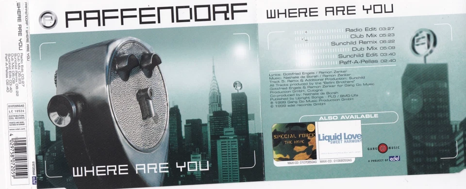 Paffendorf - Where Are You (6 Track Maxi CD) - Bild 1 von 1