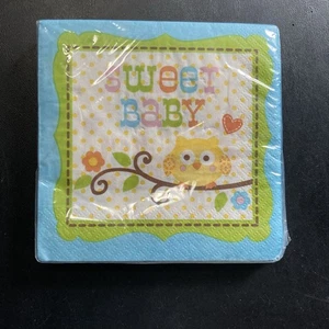 Boy Baby Shower  3-Ply Beverage Napkins Paper 16 Ct Happi Tree Sweet Decorations - Picture 1 of 8