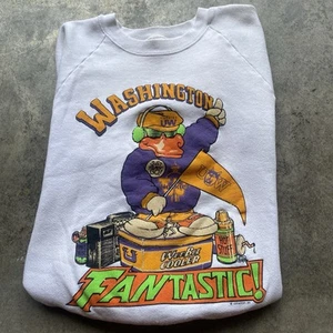 Vintage 80s 90s UW University Of Washington Huskies Sweatshirt Size M - Picture 1 of 9