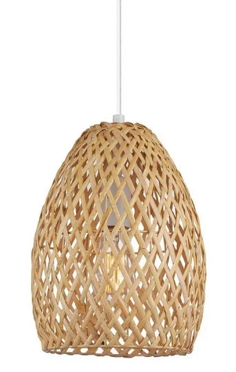 Pendant Lamp Wicker Globe Electric 61090 Rio 9" Cage Pendant Natural