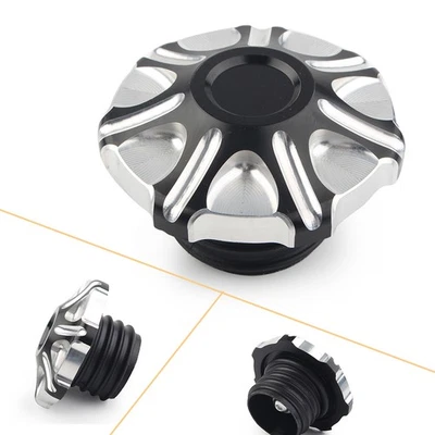 Para Harley Sportster 1x CNC Billet Ventilado Tapa de Gas Tanque de Combustible Rosca Derecha Foto 1 de 4