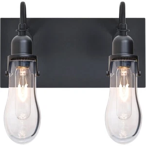 Besa Lighting 2WG-WISHCL-BK Wish 2 Light 12 inch Black Vanity Light Wall Light - Picture 1 of 2