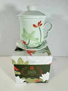 Teavana Porzellan schwimmender Lotus-Ei Becher 10 Unzen Neu mit Box 4 Stck. - Bild 1 von 17