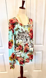 Woman's, Size 2X, Sweater by Lord & Talyor *NWOT* Rome & Roses Print, Button Up. - Picture 1 of 7