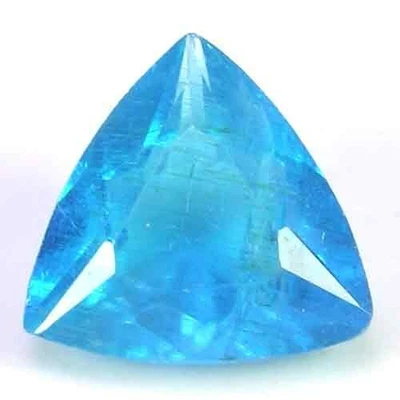 MAGNIFICENT NATURAL ULTRAMARINE BLUE COLOR BRAZILIAN APATITE - TRILLION CUT - Image 1 of 3